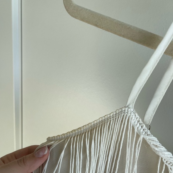 Lulus Beaded Cream Fringe Matching Set - Picture 7 of 10